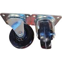 Plate Caster, Swivel, 4" (101.6 mm), Rubber, 225 lbs. (102 kg.) Par Equipment