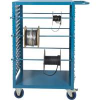 Mobile Wire Spool Cart, Steel, 6 Rod, 21" W x 48" H x 38" D, 1200 lbs. Capacity MP086 | Par Equipment