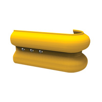 SlowStop<sup>®</sup> FlexRail Guardrail End Cap, Polycarbonate, 9-4/5" L x 13-3/4" H, Yellow MP189 | Par Equipment