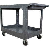 Chariot utilitaire pour l'entretien avec tablette plate, 2 tiers, 25-1/4" x 32-1/4" x 44", Capacit&eacute; 550 lb Par Equipment