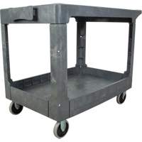 Chariot utilitaire pour l'entretien avec tablette plate, 2 tiers, 25-1/4" x 32-1/4" x 44", Capacit&eacute; 550 lb Par Equipment