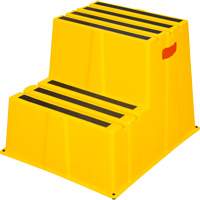 Industrial Step Stool, 2 Steps, 26" x 22-7/16" x 19-11/16" High Par Equipment