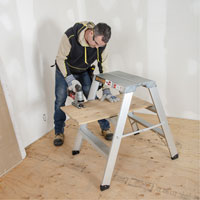 Portable Work-Stand Saw Horse, Aluminum Frame, 12-1/4" D x 36" H Par Equipment
