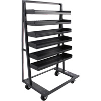 Single-Sided Heavy Duty A-Frame Cart with 6 Lipped Trays, 38" x 25" x 63", 2500 lbs. Capacity Par Equipment