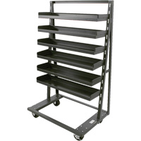 Single-Sided Heavy Duty A-Frame Cart with 6 Lipped Trays, 38" x 25" x 63", 2500 lbs. Capacity Par Equipment