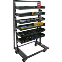 Single-Sided Heavy Duty A-Frame Cart with 6 Lipped Trays, 38" x 25" x 63", 2500 lbs. Capacity Par Equipment