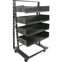Single-Sided Heavy Duty A-Frame Cart with 4 Large Trays, 38" x 25" x 63", 2500 lbs. Capacity Par Equipment