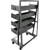 Single-Sided Heavy Duty A-Frame Cart with 4 Large Lipped Trays, 38" x 25" x 63", 2500 lbs. Capacity Par Equipment