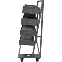 Single-Sided Heavy Duty A-Frame Cart with 4 Large Lipped Trays, 38" x 25" x 63", 2500 lbs. Capacity Par Equipment