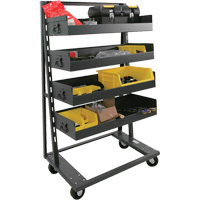 Single-Sided Heavy Duty A-Frame Cart with 4 Large Lipped Trays, 38" x 25" x 63", 2500 lbs. Capacity Par Equipment