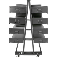 Double-Sided Heavy Duty A-Frame Cart with 8 Large Trays, 38" x 30" x 63", 2500 lbs. Capacity Par Equipment
