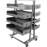 Double-Sided Heavy Duty A-Frame Cart with 8 Large Lipped Trays, 38" x 30" x 63", 2500 lbs. Capacity Par Equipment