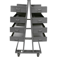 Double-Sided Heavy Duty A-Frame Cart with 8 Large Lipped Trays, 38" x 30" x 63", 2500 lbs. Capacity Par Equipment