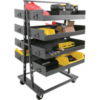 Double-Sided Heavy Duty A-Frame Cart with 8 Large Lipped Trays, 38" x 30" x 63", 2500 lbs. Capacity Par Equipment