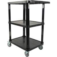 Utility Cart with Flat Shelf, 3 Tiers, 18-1/8" x 37-3/8" x 27-3/4", 330 lbs. Capacity Par Equipment