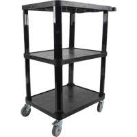 Utility Cart with Flat Shelf, 3 Tiers, 18-1/8" x 37-3/8" x 27-3/4", 330 lbs. Capacity Par Equipment