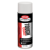Tough Coat&reg; Acrylic Alkyd Enamel, Flat White, Very Flat, 12 oz., Aerosol Can Par Equipment