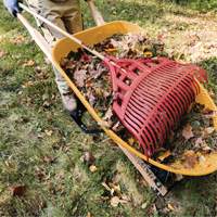 Leaf Rake, 24" Blade, Wood Handle, Plastic Blade Par Equipment