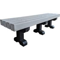 Park Bench, Recycled Plastic, 72" L x 17" W x 17" H, Grey Par Equipment