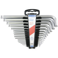 Jumbo Extra-Long Ball Nose Hex Key Set, 17 Pcs., Metric Par Equipment