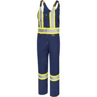 6615T Salopette de s&eacute;curit&eacute;, Poly-coton, 48 (grande taille), Bleu marin Par Equipment