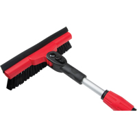 Snow Brush With Pivot Head, Telescopic, Rubber Squeegee Blade, 52" Long, Black/Red NJ144 | Par Equipment