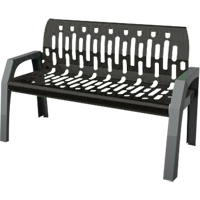 Stream Benches, Steel, 48" L x 25" W x 34" H, Black Par Equipment