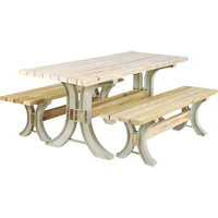 2x4 Basics&reg; Picnic Table & Benches Kit, 8' L x 30" W, Sand Par Equipment
