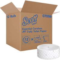 Scott&reg; Essential Toilet Paper, Jumbo/Coreless Roll, 2 Ply, 1150' Length, White Par Equipment