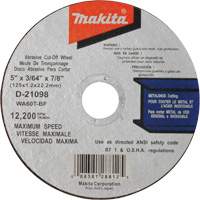 Thin Kerf Cut-Off Wheel, 5" x 3/64", 7/8" Arbor, Type 1, Aluminum Oxide, 12200 RPM Par Equipment