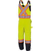 5041BB Pantalon &agrave; bretelles matelass&eacute; imperm&eacute;able, Polyester, Grand, Jaune lime haute visibilit&eacute; Par Equipment