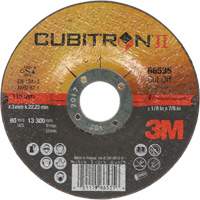 Cut-Off Wheels - CubitronII, 4-1/2" x 0.125", 7/8" Arbor, Type 27, Ceramic, 13300 RPM Par Equipment