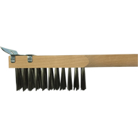 Scratch Brush With Scraper, Stainless Steel, 3 x 10 Wire Rows, 20" Long Par Equipment