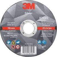 Silver Cut-Off Wheel, 4-1/2" x 0.045", 7/8" Arbor, Type 1, Ceramic, 13300 RPM Par Equipment