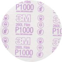 Hookit Finishing Film Disc, 6" Dia., P1000 Grit, Aluminum Oxide, Film Par Equipment