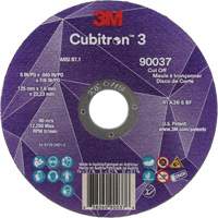 Cubitron 3 Cut-Off Wheel, 5" x 0.045", 7/8" Arbor, Type 1, Ceramic, 12250 RPM Par Equipment
