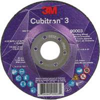 Cubitron 3 Depressed Centre Grinding Wheel, 4-1/2" x 1/4", 7/8" Arbor, Ceramic, Type T27 Par Equipment