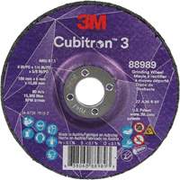 Meule a moyeu d&eacute;port&eacute; Cubitron 3, 4" x 1/4", Arbre 5/8", C&eacute;ramique, Type T27 Par Equipment