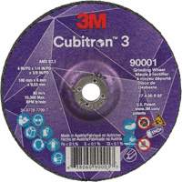 Meule a moyeu d&eacute;port&eacute; Cubitron 3, 4" x 1/4", Arbre 3/8", C&eacute;ramique, Type T27 Par Equipment
