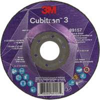 Meule &agrave; rectifier et &agrave; tronçonner Cubitron 3, 4-1/2" x 1/8", Arbre de 7/8", Type 27, Grain de 36, C&eacute;ramique Par Equipment