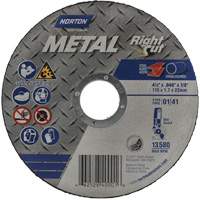 Metal RightCut Right Angle Cut-Off Wheel, 4-1/2" x 0.045", 7/8" Arbor, Type 01/41, Aluminum Oxide, 13580 RPM Par Equipment