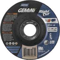 Gemini RightCut Right Angle Cut-Off Wheel, 4-1/2" x 0.045", 7/8" Arbor, Type 27/42, Aluminum Oxide, 13580 RPM Par Equipment