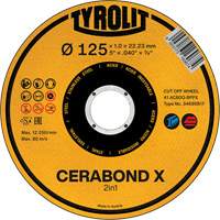 Cerabond X Cut-Off Wheel, 5" x 0.04", 7/8" Arbor, Ceramic Par Equipment
