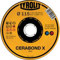 CA60Q-BFPX CERABOND X Cut-Off Wheel, 4-1/2" x 0.039", 7/8" Arbor, Type 1 Par Equipment