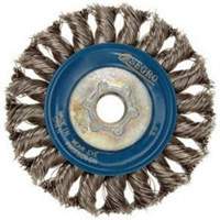 Full Cable Twist Wire Wheel, 5" Dia., 0.02" Fill, 5/8"-11 Arbor, Stainless Steel Par Equipment