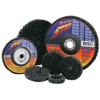 Disque &agrave; moyeu d&eacute;port&eacute; non tiss&eacute; pour d&eacute;capage rapide Bear-Tex, 4-1/2" dia., Grain Extra grossier, Carbure de silicium Par Equipment