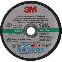 General Purpose Cut-Off Wheel, 01987, 3" x 0.04"/1/32", 3/8" Arbor, Aluminum Oxide Par Equipment