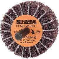Roue Combi Buff and Blend 898001 Standard Abrasives, 2" dia. x 1" la, Arbre 1/4", Oxyde d'aluminium Par Equipment