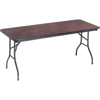 Folding Table, Rectangular, 72" L x 36" W, Laminate, Brown OA948 | Par Equipment