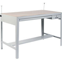 Precision Drafting Table Base, 56-3/8" W x Grey Par Equipment